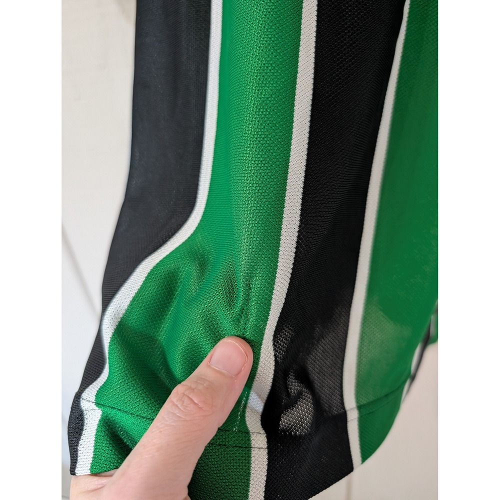 Vintage 90s Nike Team Jersey Mens Green Black Vertical Stripe V-Neck Soccer L - Picture 10 of 14